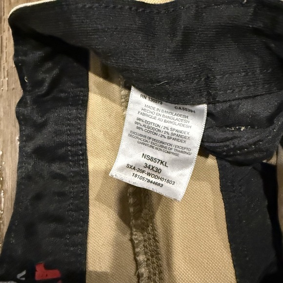 Wrangler ATG Distressed Grunge Faded Work Wear Utility Pants Tan Men's 34x30 - Picture 3 of 9